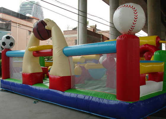 खेल थीम्ड आउटडोर फुलाते पार्क, वयस्कों के लिए 1 वर्ष की वारंटी Inflatable पार्क