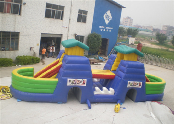 बच्चों के लिए Inflatable मनोरंजन पार्क 20x6m आकार उच्च स्थायित्व पीवीसी बजाना