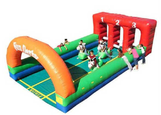 मज़े खेलना Inflatable खेल खिलौने सुरक्षित पीवीसी तिरपाल Inflatable हॉर्स रेसिंग