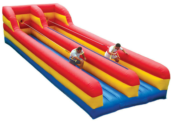 दो लेन Inflatable खेल खिलौने बच्चों और वयस्कों के लिए बंगी रन घर्षण प्रतिरोध