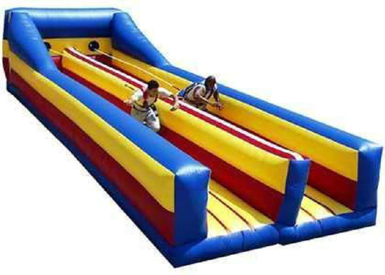दो लेन Inflatable खेल खिलौने बच्चों और वयस्कों के लिए बंगी रन घर्षण प्रतिरोध