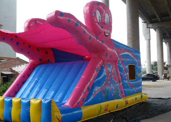 ऑक्टोपस पैटर्न Inflatable उछाल वाले कैसल स्लाइड के साथ रंगीन मुद्रण