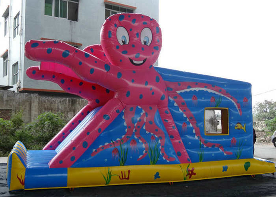 ऑक्टोपस पैटर्न Inflatable उछाल वाले कैसल स्लाइड के साथ रंगीन मुद्रण