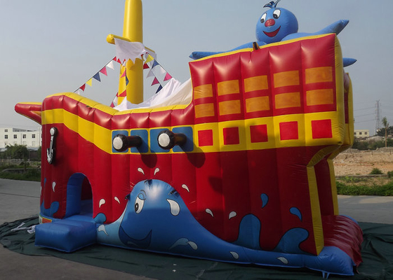 चौगुनी सिलाई वाणिज्यिक पीवीसी Inflatable स्लाइड लोगो विज्ञापन के लिए मुद्रित