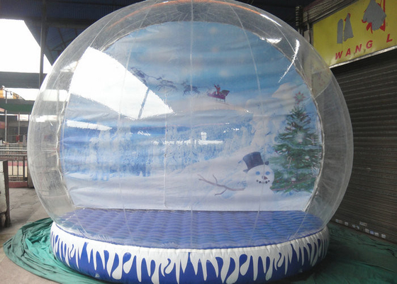विशालकाय Inflatable बर्फ ग्लोब लोगो मुद्रण रंगीन आधार के साथ पारिस्थितिकी के अनुकूल