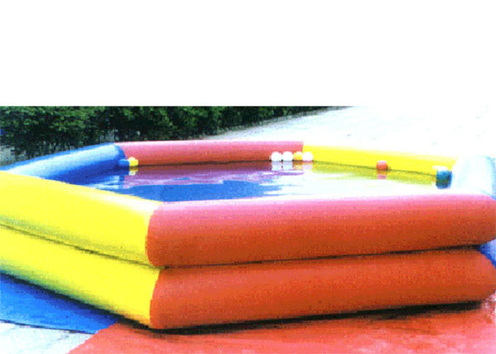 डबल ट्यूब Inflatable स्विमिंग पूल ब्लू मुद्रित प्लेटो तिरपाल सामग्री
