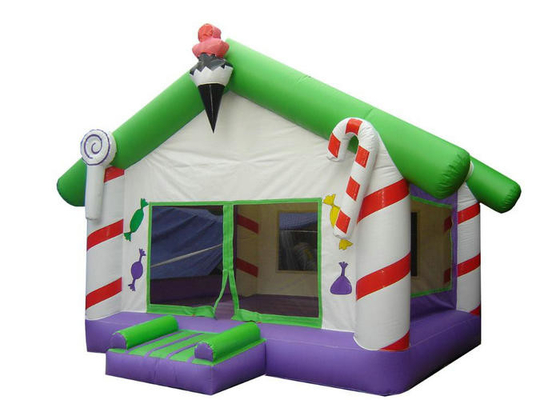 4 एम लंबाई पीवीसी Inflatable क्रिसमस हाउस, Inflatable कूद हाउस प्रतिरोधी फाड़