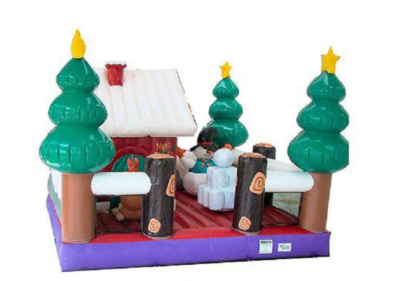 4 एम लंबाई पीवीसी Inflatable क्रिसमस हाउस, Inflatable कूद हाउस प्रतिरोधी फाड़