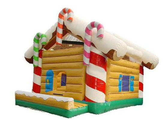 4 एम लंबाई पीवीसी Inflatable क्रिसमस हाउस, Inflatable कूद हाउस प्रतिरोधी फाड़