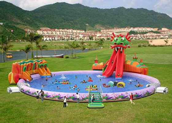 लोगो प्रिंटिंग Inflatable जल खेल का मैदान पंचर प्रतिरोधी गैर त्वचा के लिए उत्तेजक